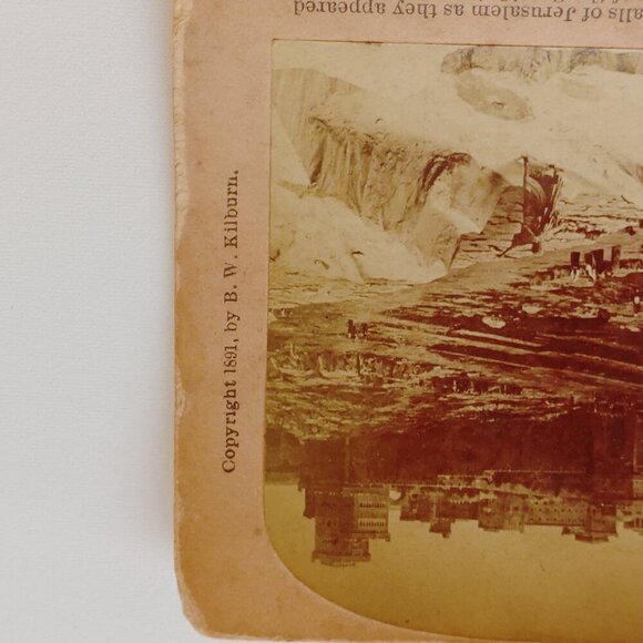 ANTIQUE Stereograph Card Herod's Palace and the walls of Jerusalem as they... - Picture 4 of 5